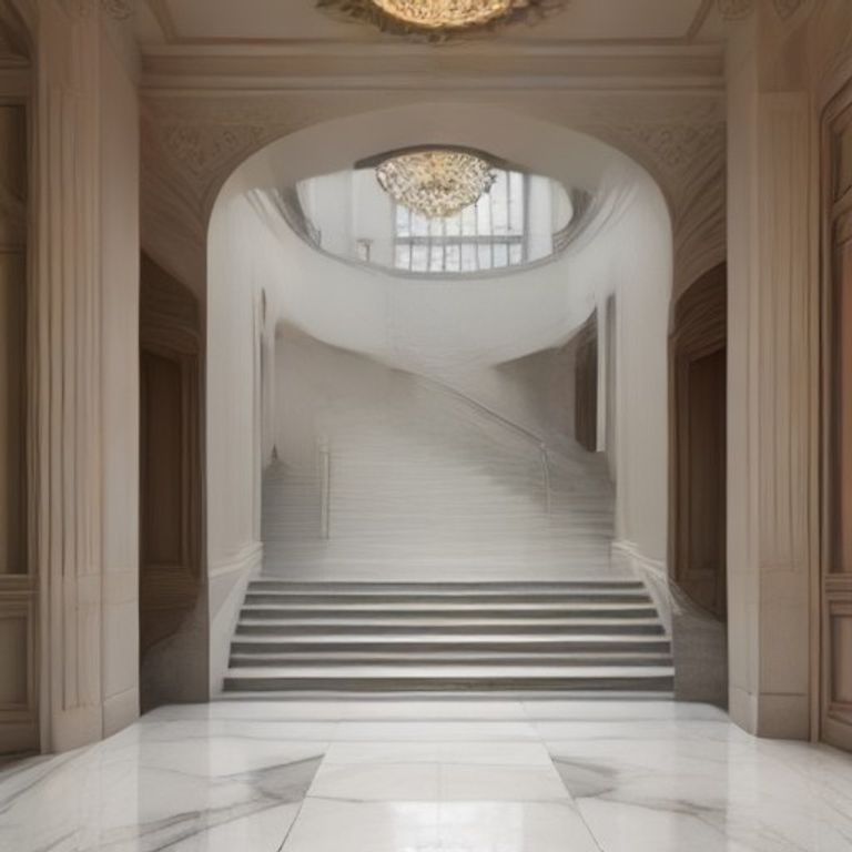 Hall d'immeuble avec sol en marbre